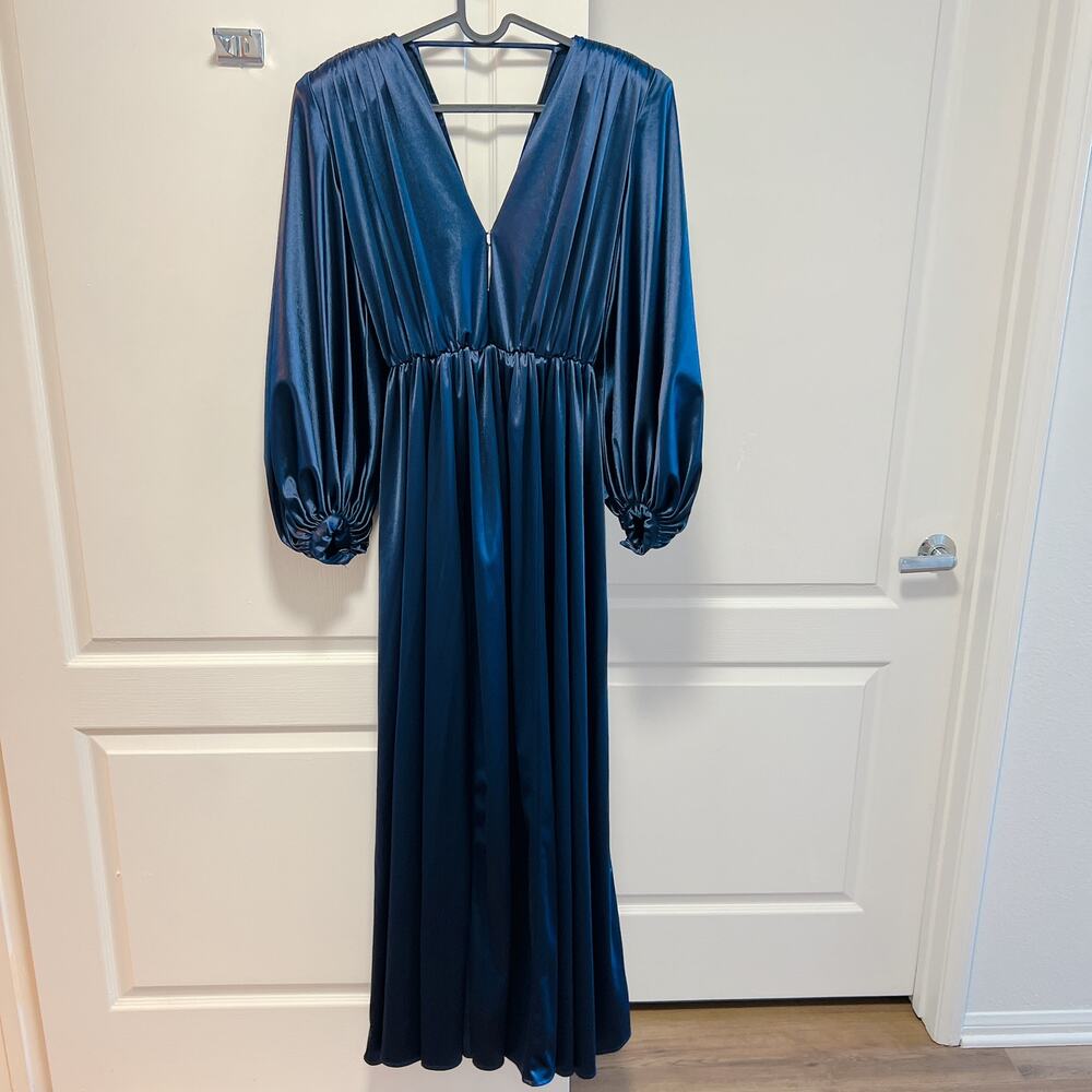 Bronx and Banco ZOE Gown Navy Blue Long Sleeve - Picture 3 of 8